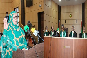 La présidente et les membres de l’observatoire national des Droits de la Femme et de la Fille prêtent serment